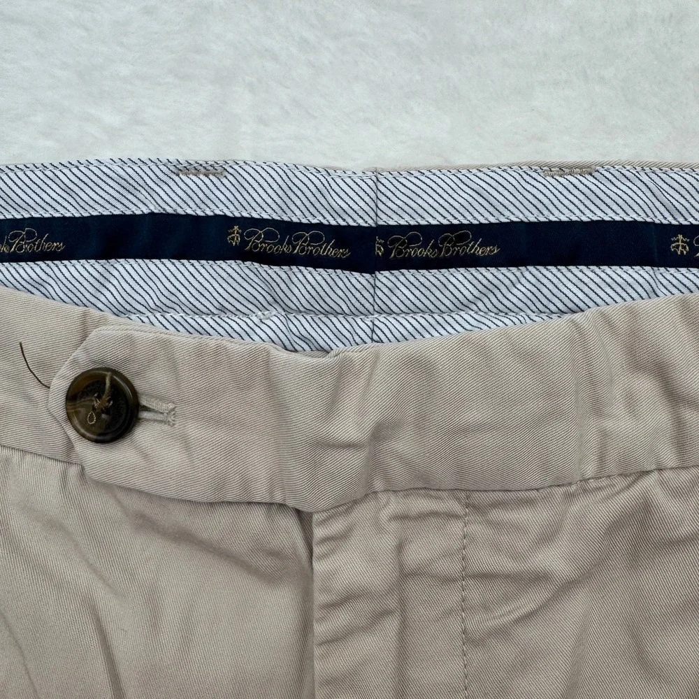 Brooks Brothers Chinos Mens 31x29 Khaki Milano Slim Fit‎ Cotton Stretch Trousers
